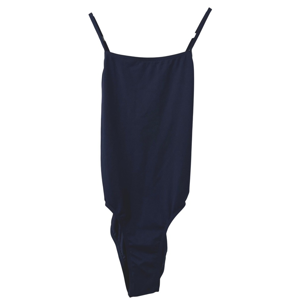 EQ Swimwear One Piece Swimsuit Large Viva Barcelona‎ Navy Blue High Cut Size 38
